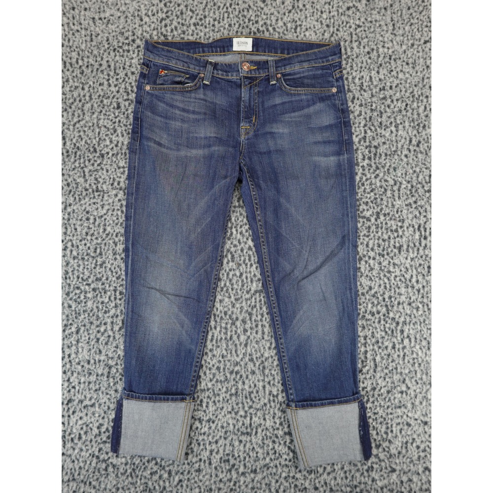 Hudson Muse Crop Skinny W/5in Cuff Women Sz 28 Denim Pants Made in USA